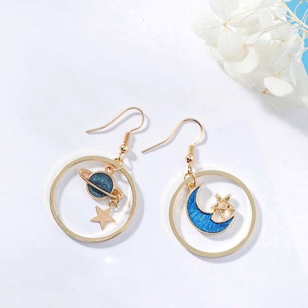 🆕 Blue Universe Asymmetric Earrings